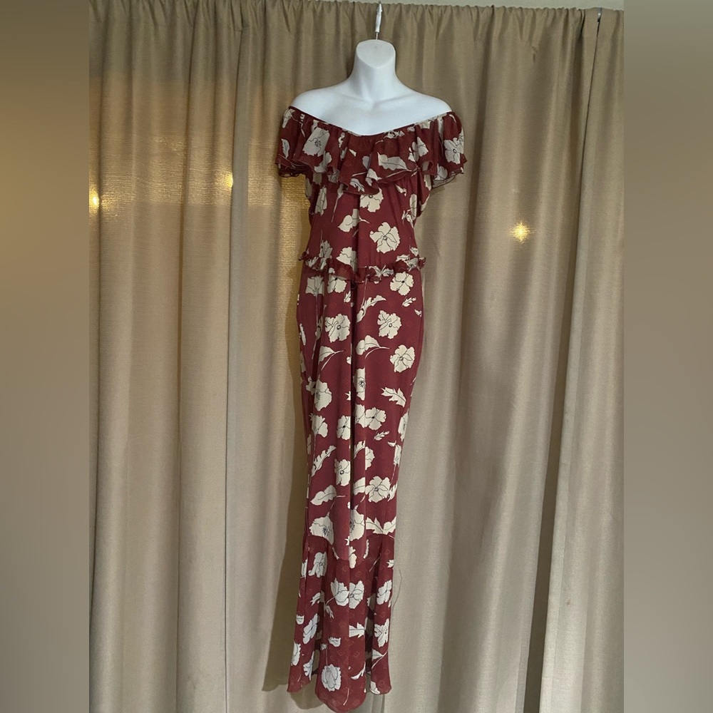 NWOT Free People Austyn Floral Ruffle Flare Leg Jumpsuit - Picture 5 of 14